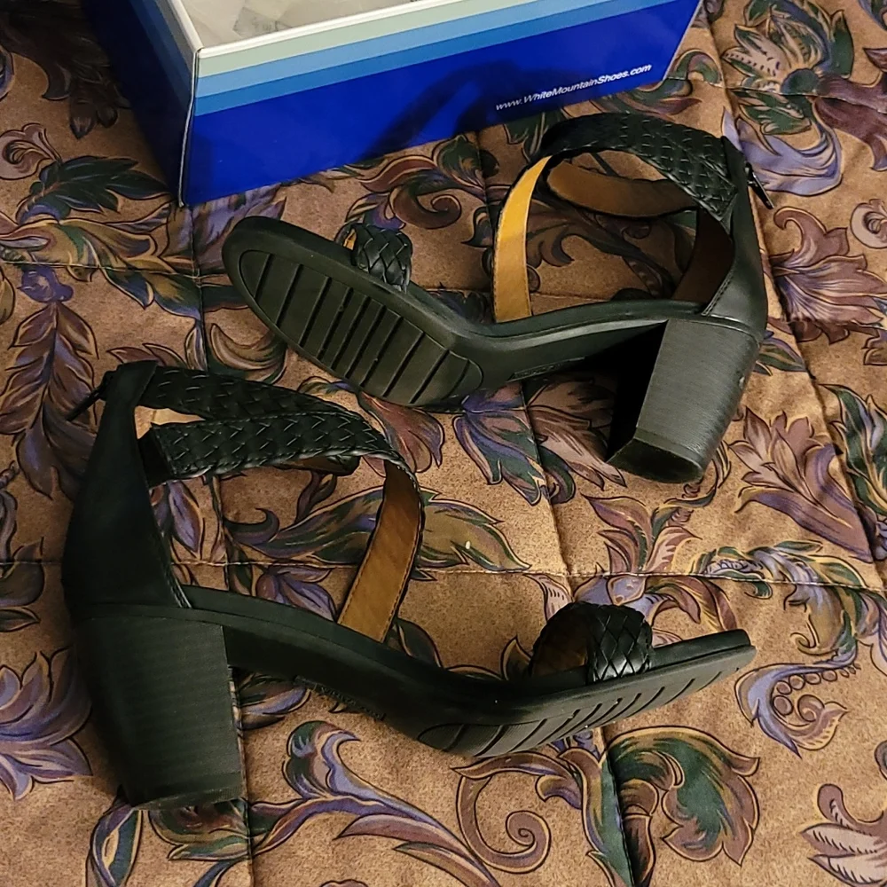 Black Leather Strappy Heels - Picture 7 of 7